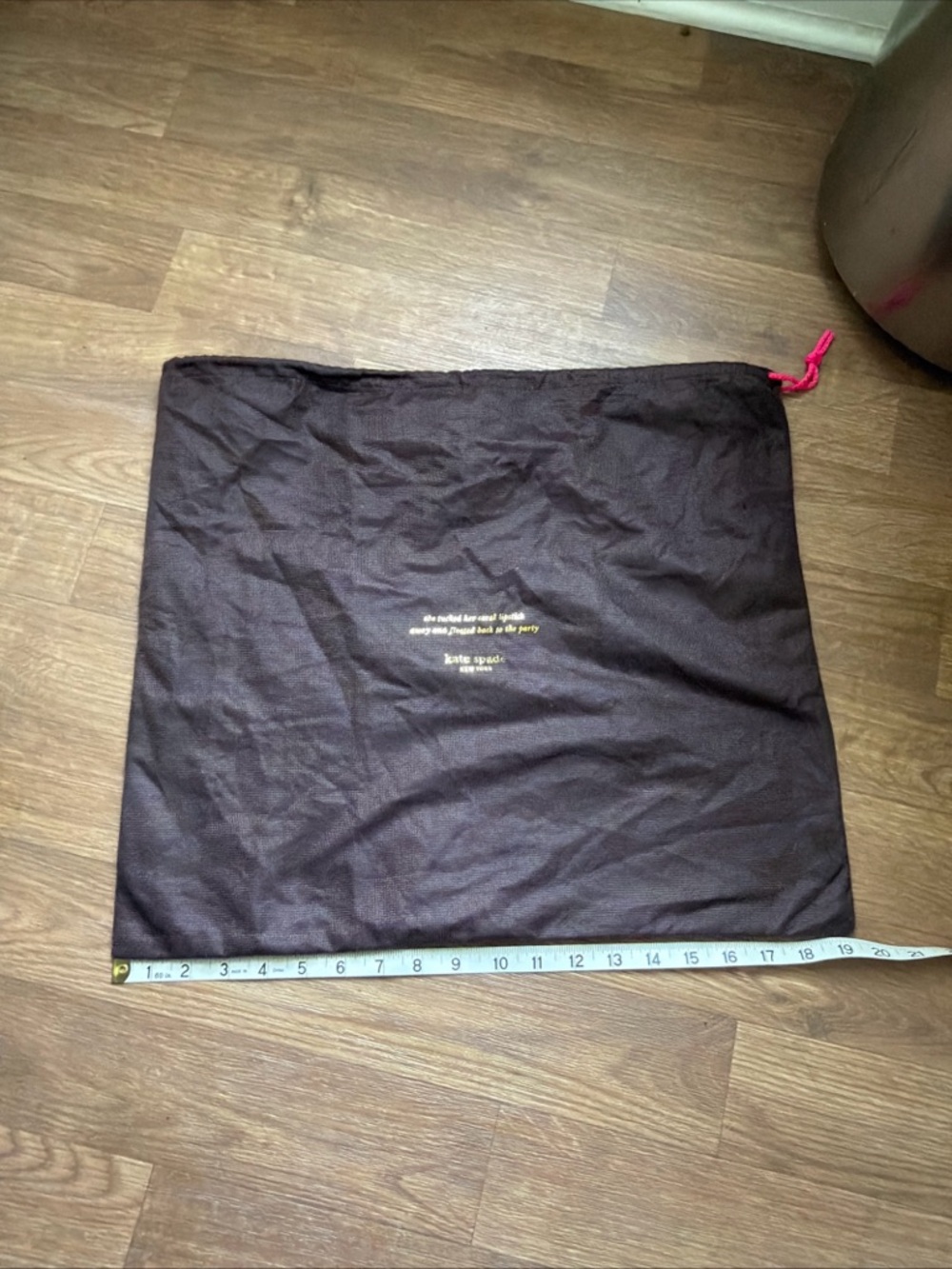 kate spade dust bag medium & white care card with gold logo
